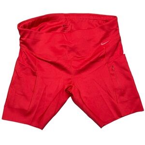 Nike Dri Fit Go Legging High Rise 8” Running Shorts - Red